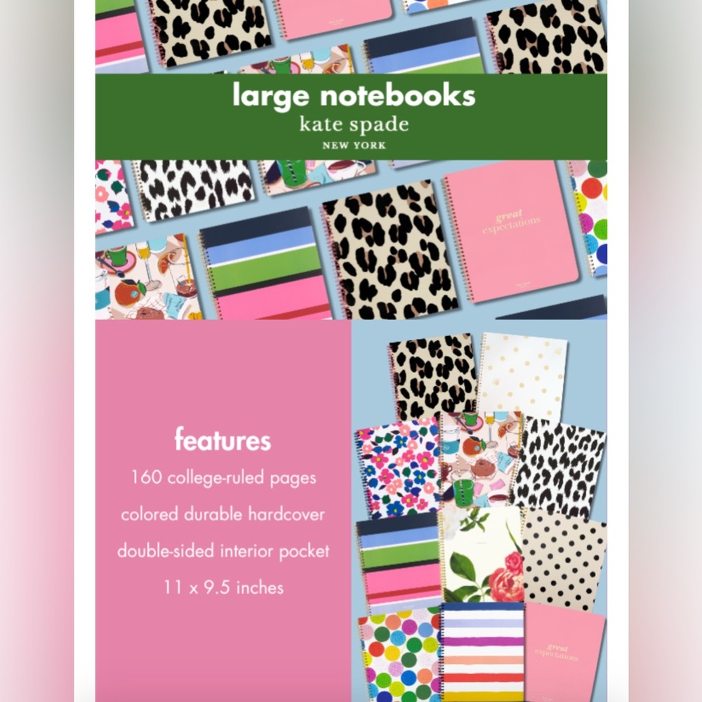 🫶🏼HP🫶🏼 KATE SPADE NEW YORK LARGE COLLEGE RULED NOTEBOOK - Picture 4 of 9